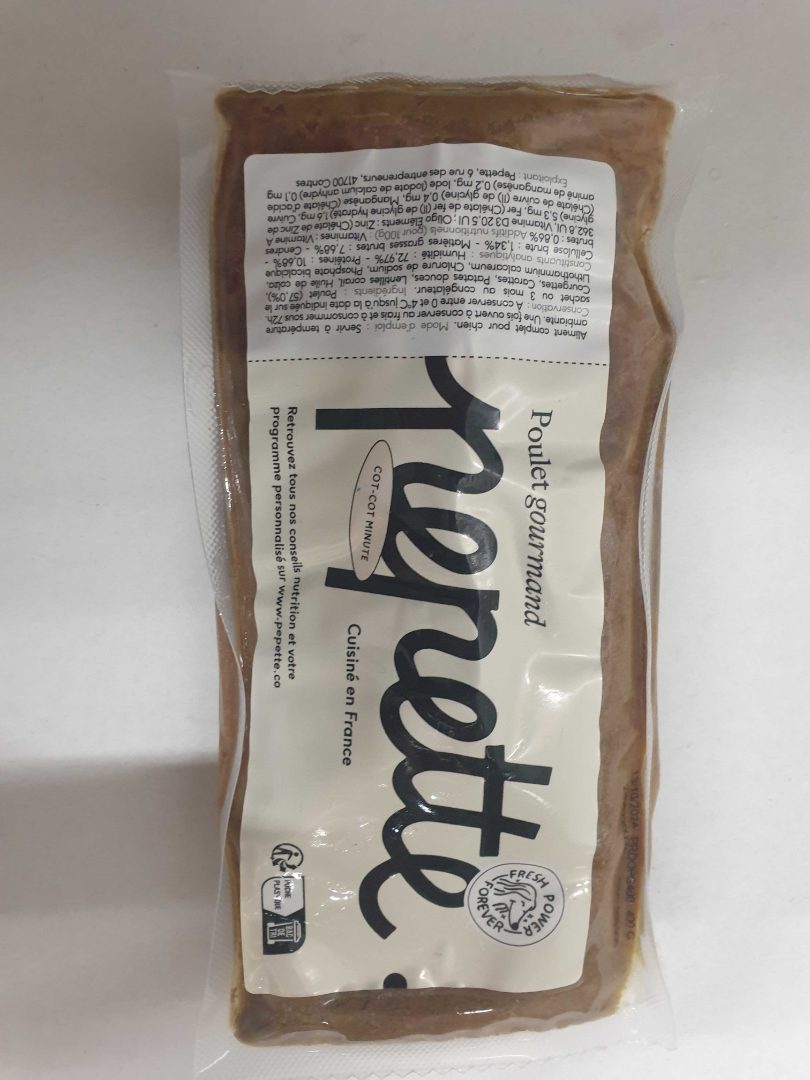 Chien poulet gourmand 300g et 400g Pepette : photo du produit rappelé le 23/08/2024