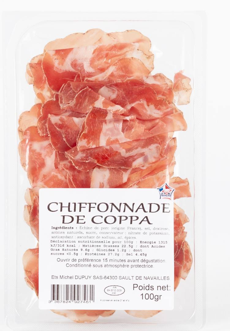 Chiffonnade de coppa : photo du produit rappelé le 26/07/2024