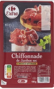 Chiffonnade de jambon sec Carrefour Extra : photo du produit rappelé le 03/03/2025