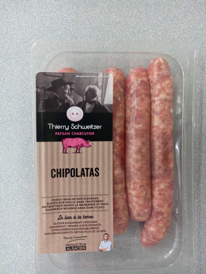 Chipolatas Thierry Schweitzer : photo du produit rappelé le 19/07/2024