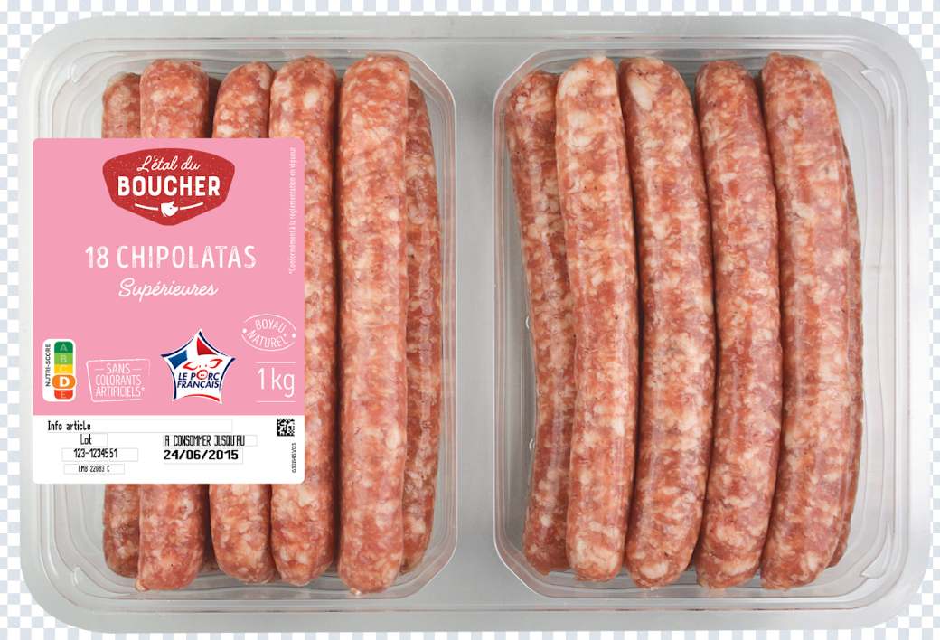 Chipolatas x18 Etal du Boucher : photo du produit rappelé le 29/05/2026