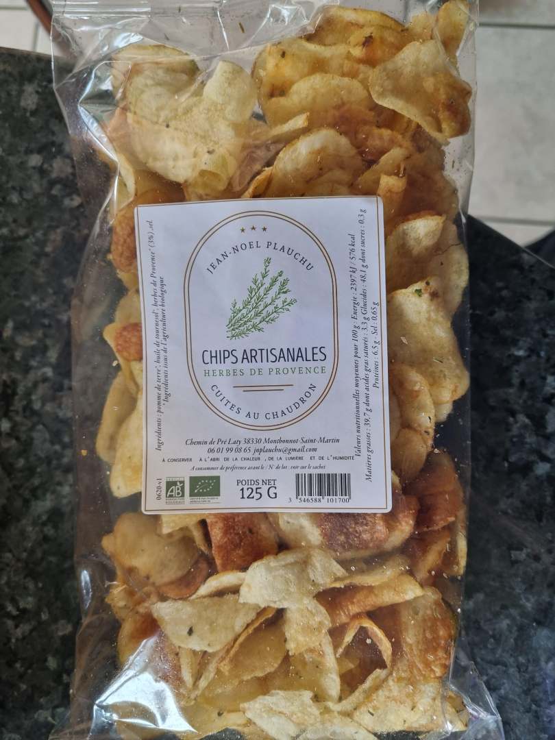 Chips artisanales - herbes de provence - cuites au chaudron (125gr) : photo du produit rappelé le 21/03/2023