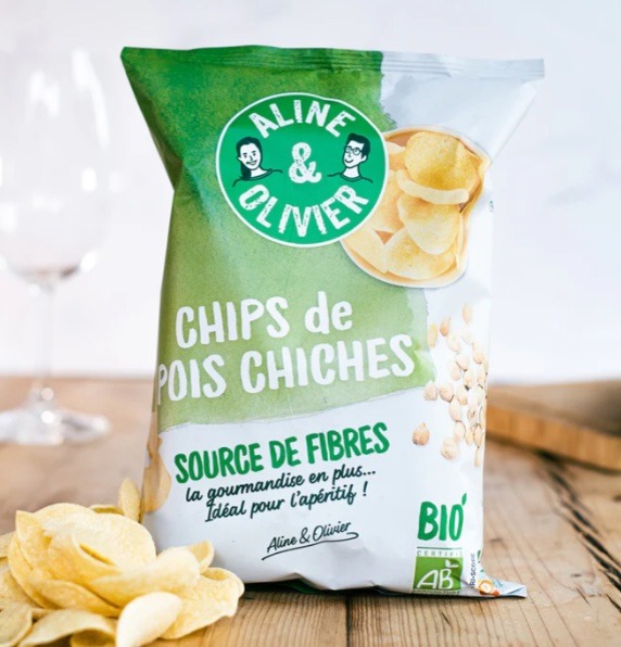 Chips de pois chiche 80g Aline&Olivier : photo du produit rappelé le 01/12/2025