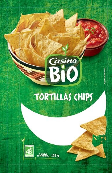 Chips tortilla bio, 125g, Casino : photo du produit rappelé le 26/07/2022