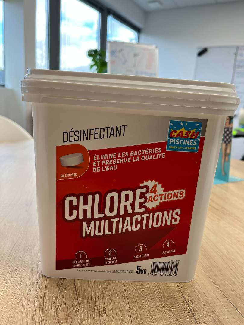 Chlore multiactions 4 actions 5 kgs Cash Piscines : photo du produit rappelé le 28/11/2023