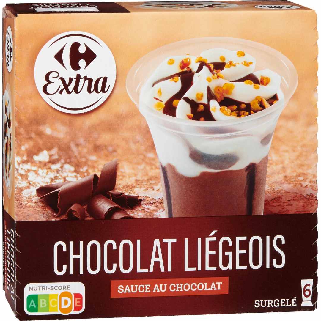 Chocolat liégeois - sauce au chocolat x6 Carrefour Extra : photo du produit rappelé le 29/07/2021