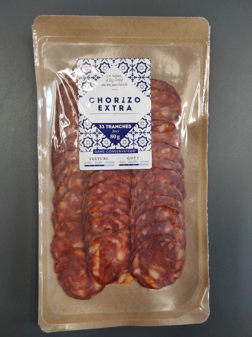 Chorizo 80g : photo du produit rappelé le 16/11/2023