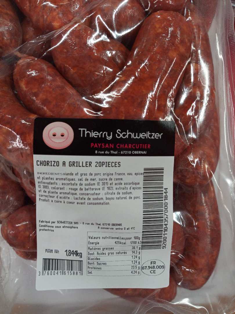 Chorizo à griller Thierry Schweitzer : photo 2 sur 2 du produit rappelé le 06/08/2024