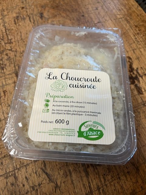 Choucroute cuisinée en barquette de 600g Saveurs d'Alsace : photo du produit rappelé le 17/11/2023