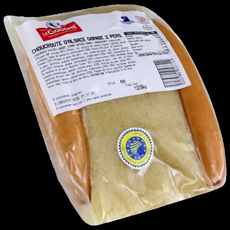 Choucroute d'alsace garnie 2 personnes Produits de la Cigogne : photo du produit rappelé le 10/11/2022