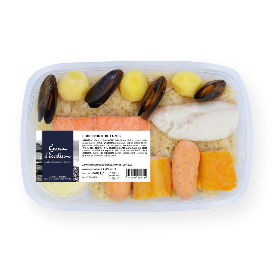 Choucroute de la mer et sa sauce beurre blanc Cran d'Escalles : photo du produit rappelé le 24/01/2022