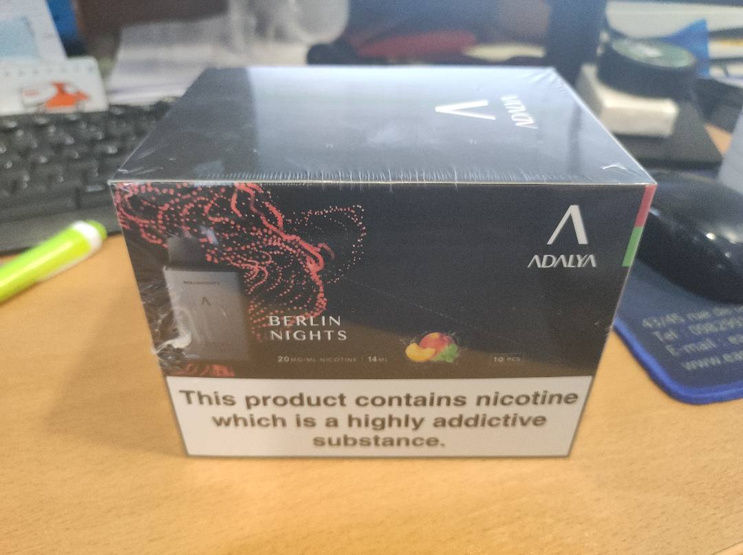 Cigarette adalya saveur berlin nights- 20mg/ml de nicotine : photo du produit rappelé le 16/07/2024