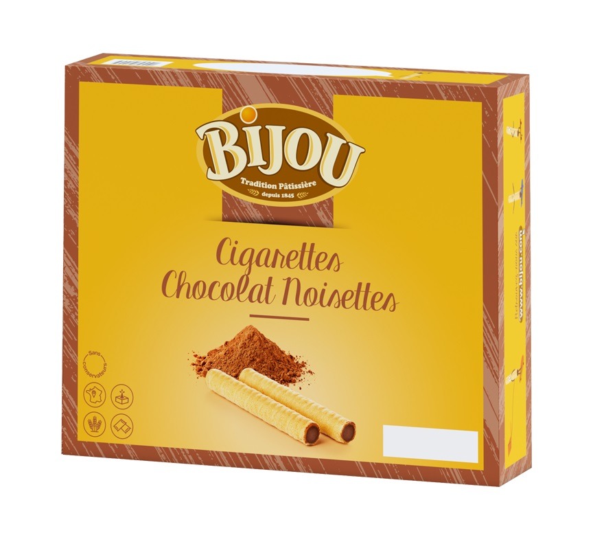 Cigarettes chocolat noisette Bijou : photo du produit rappelé le 22/06/2022