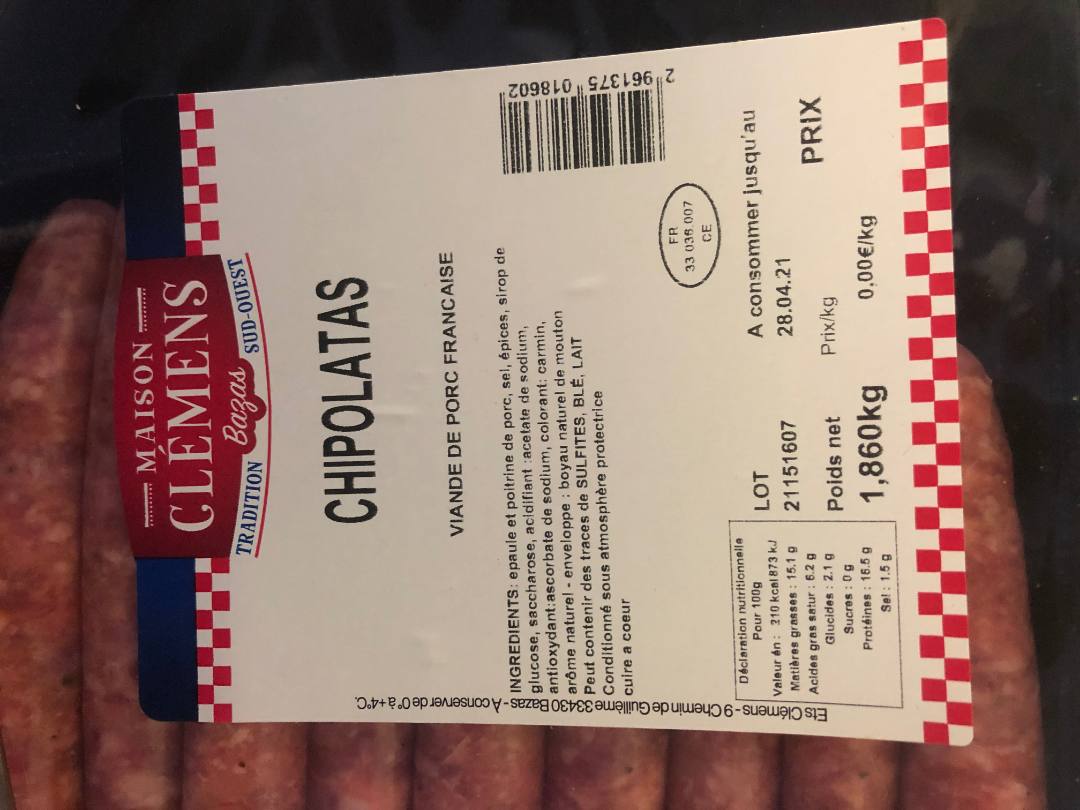 Cipolatas Maison Clemens : photo du produit rappelé le 04/06/2021