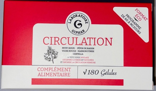 Circulation 180 gélules Laboratoire Giphar : photo du produit rappelé le 28/03/2025