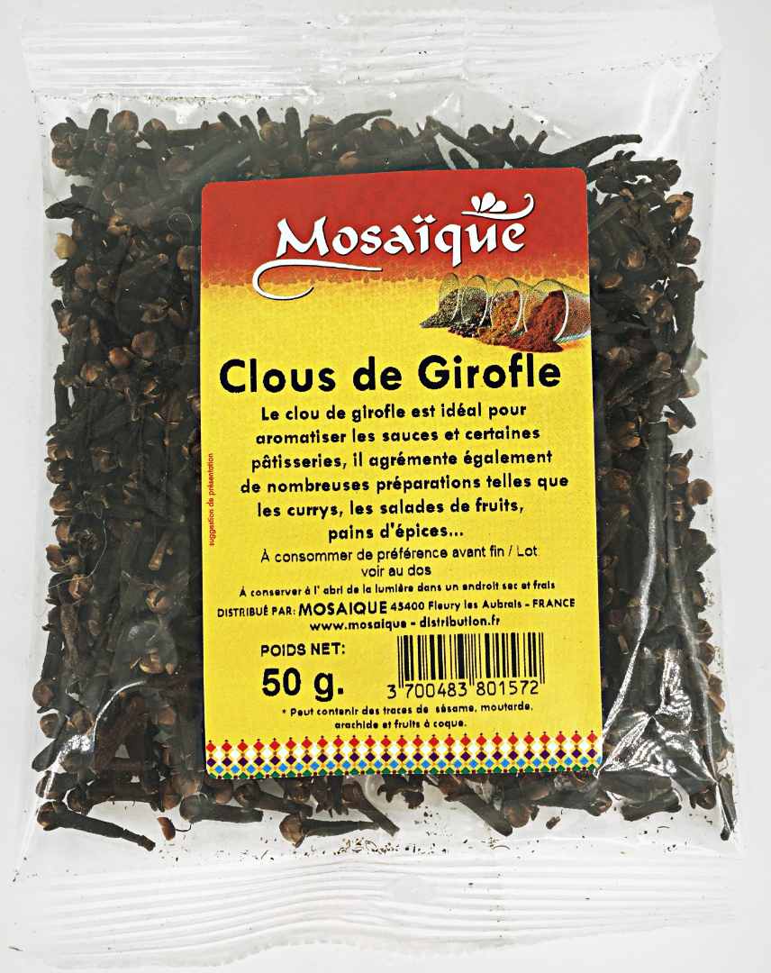 Clous de girofle 50g mosaique (3700483801572) : photo du produit rappelé le 01/03/2022
