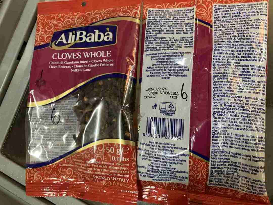 Cloves whole Alibaba : photo du produit rappelé le 18/03/2025