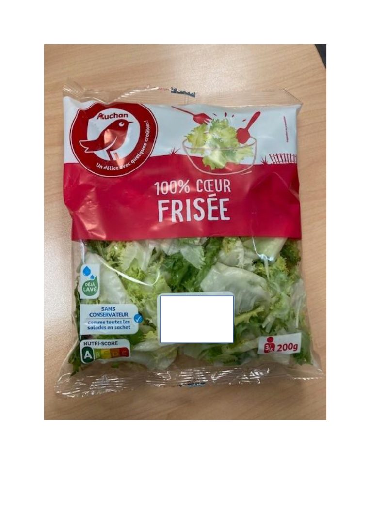Coeur de frisee 200g Auchan : photo du produit rappelé le 29/09/2023