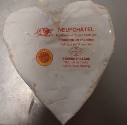 Cœur de neufchâtel fermier AOP lait cru Etienne Thillard : photo du produit rappelé le 02/11/2021