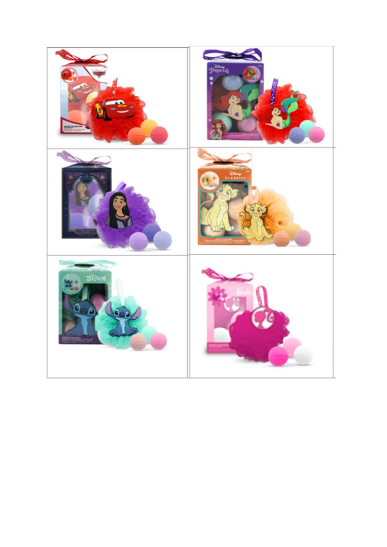 Coffret de bain cars /wish /stitch /ariel /simba /barbie Disney et Barbie : photo du produit rappelé le 13/05/2026