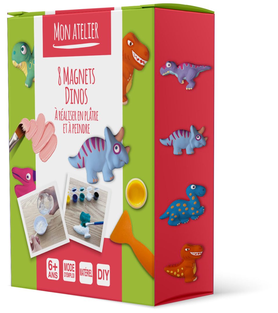 Coffret mes 8 magnets dinos a realiser en platre et a peindre Cartothèque : photo du produit rappelé le 21/08/2025