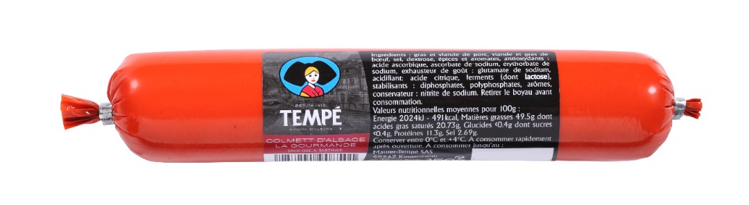 Colmett d'alsace la gourmande 150g - saucisse à tartiner Tempe : photo du produit rappelé le 14/05/2021
