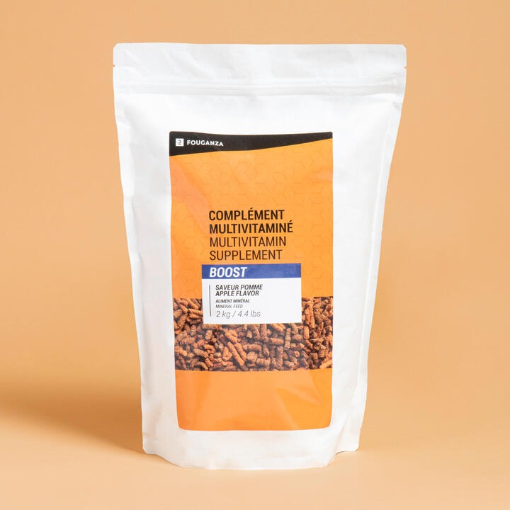 Complément alimentaire multivitaminé boost cheval et poney Fouganza : photo du produit rappelé le 23/09/2021