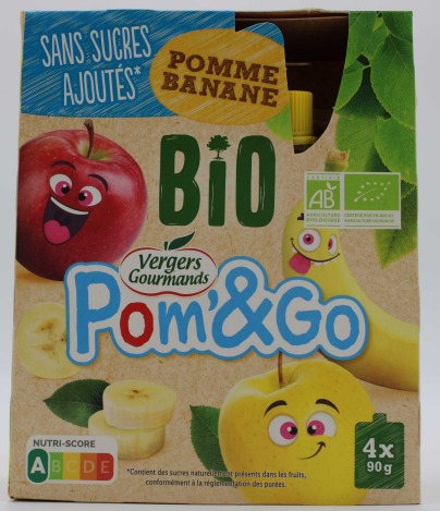 Compote bio Les Vergers Gourmands : photo du produit rappelé le 01/05/2026