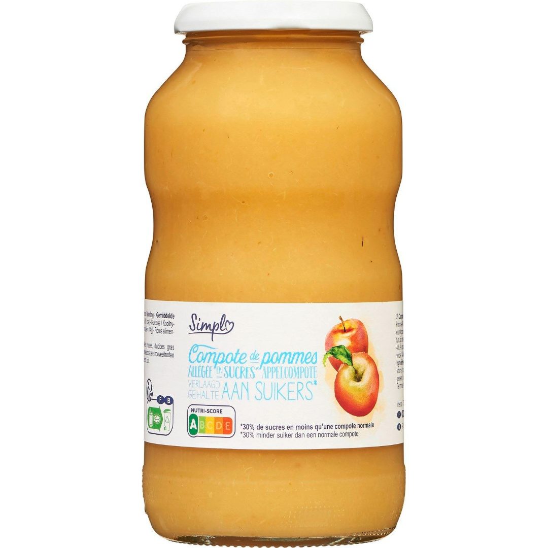 Compote de pommes allégée en sucres Simpl : photo du produit rappelé le 06/12/2022