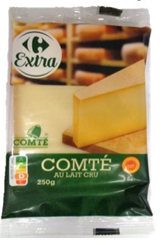 Comté AOP au lait cru Carrefour Extra : photo du produit rappelé le 19/04/2024
