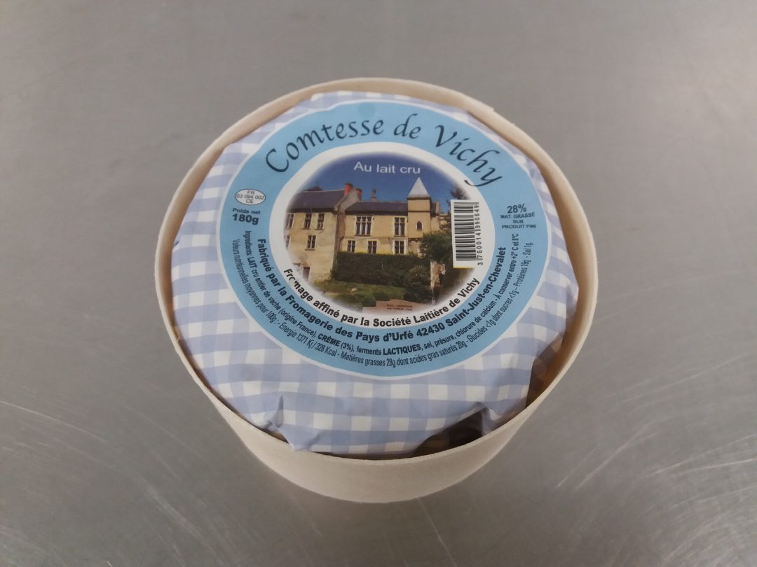 Comtesse de vichy 180g lait cru Societe Laitiere de Vichy : photo du produit rappelé le 07/02/2023