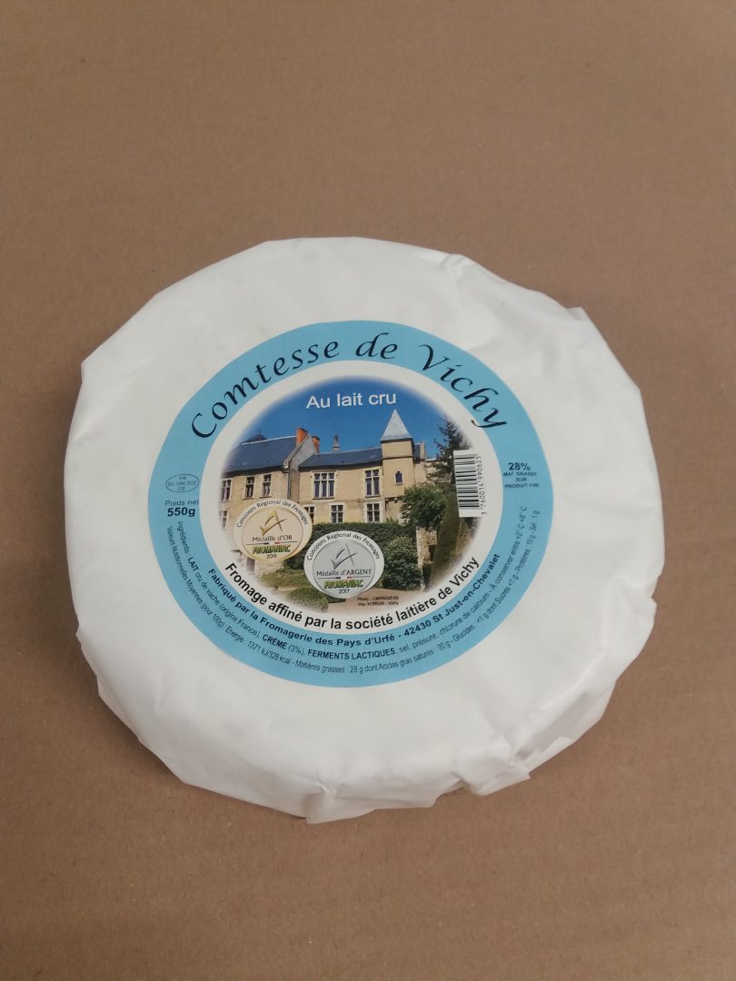Comtesse de vichy 550g lait cru Societe Laitiere de Vichy : photo 2 sur 2 du produit rappelé le 09/02/2023