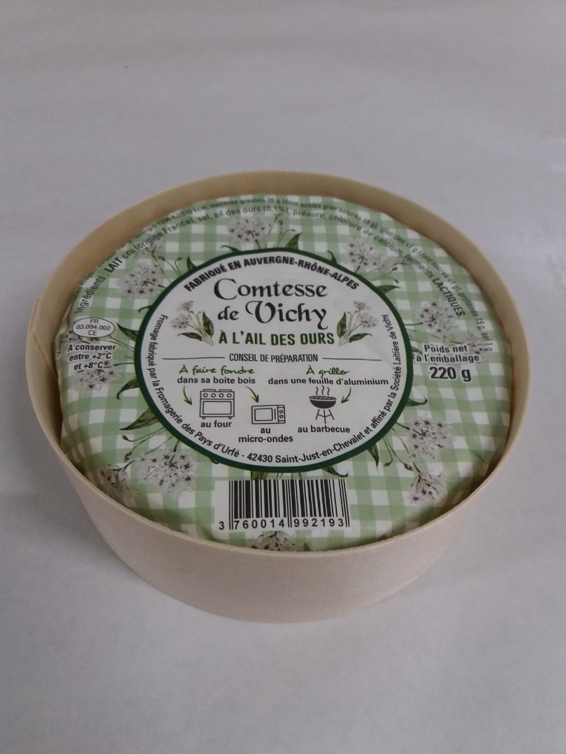 Comtesse de vichy ail des ours 220g lait cru Societe Laitiere de Vichy : photo du produit rappelé le 10/02/2023
