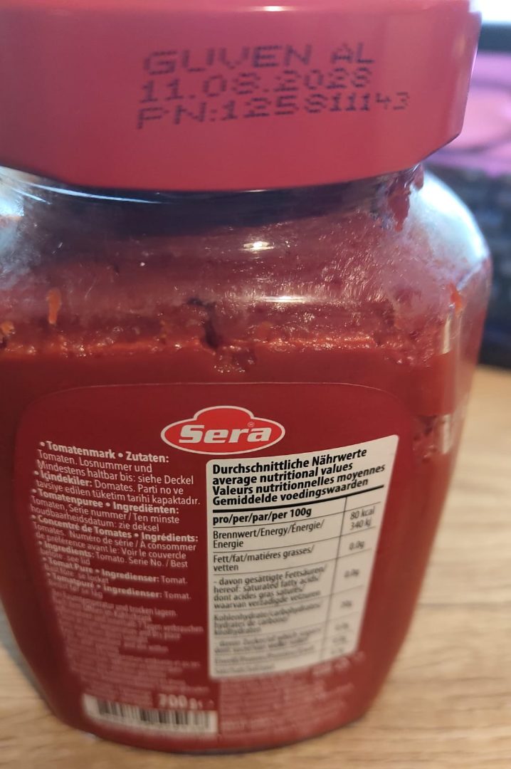 Concentré de tomates Sera : photo du produit rappelé le 17/07/2026