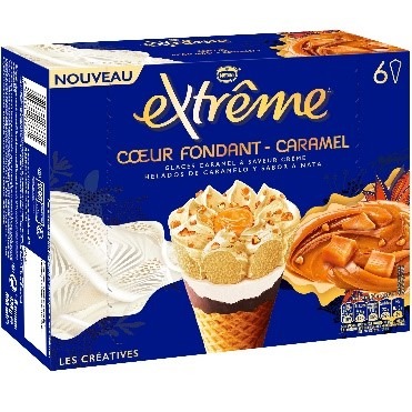 Cône extrême coeur fondant-caramel : photo du produit rappelé le 09/08/2021