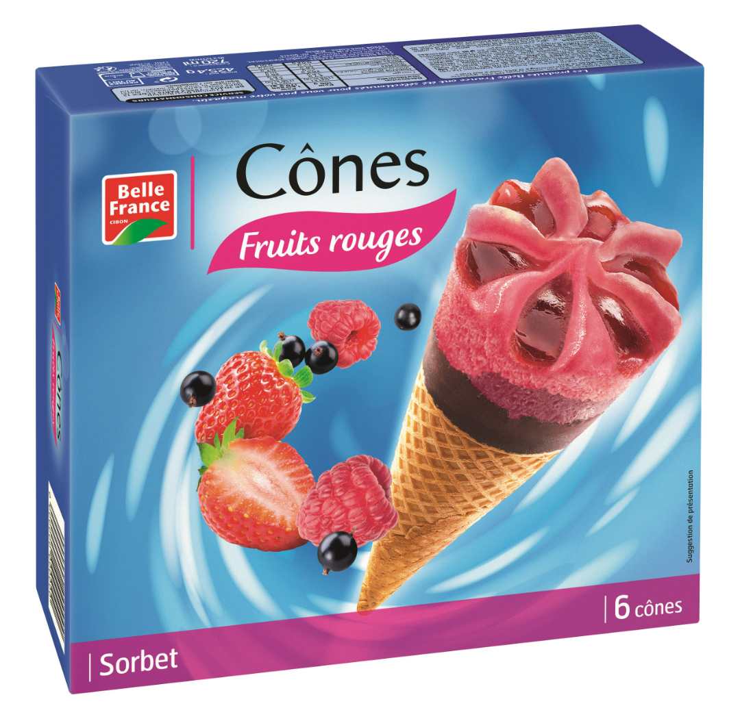 Cone fruit rouge bf etui 6 x 120 ml Belle France : photo du produit rappelé le 28/07/2021