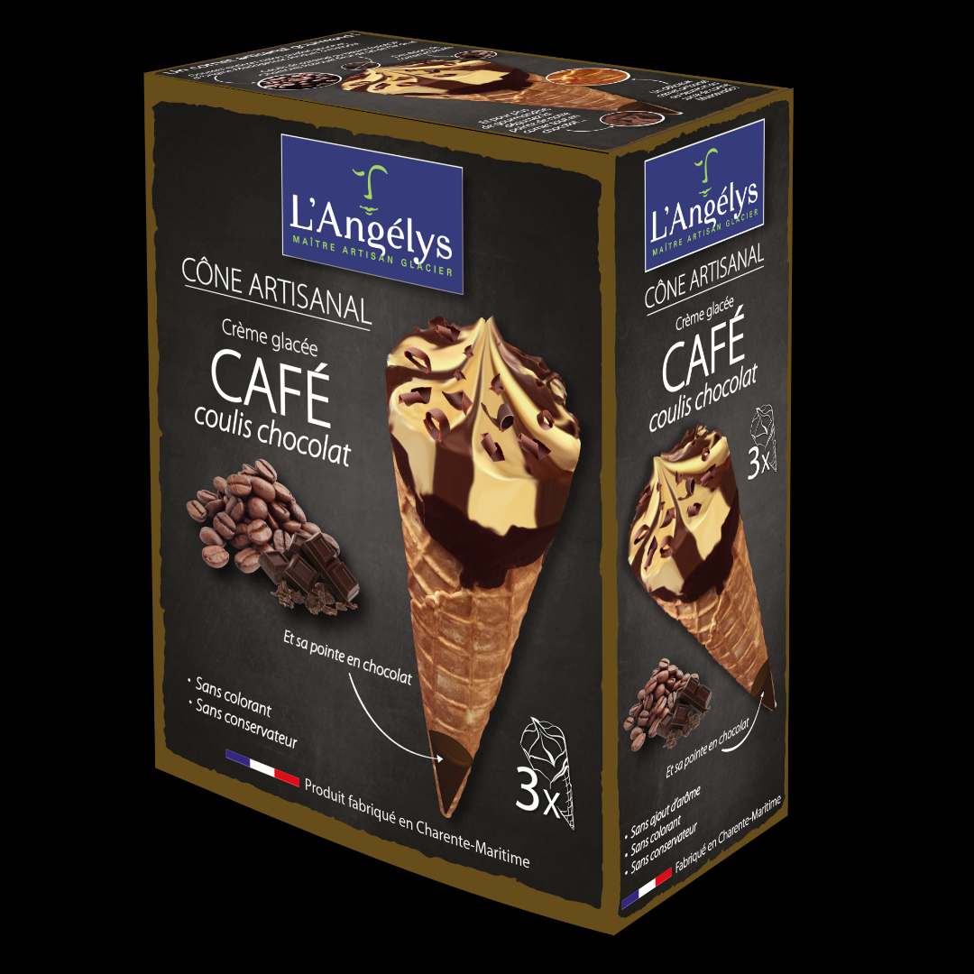 Cônes artisanaux x3 crème glacée L'Angélys : photo du produit rappelé le 03/08/2021