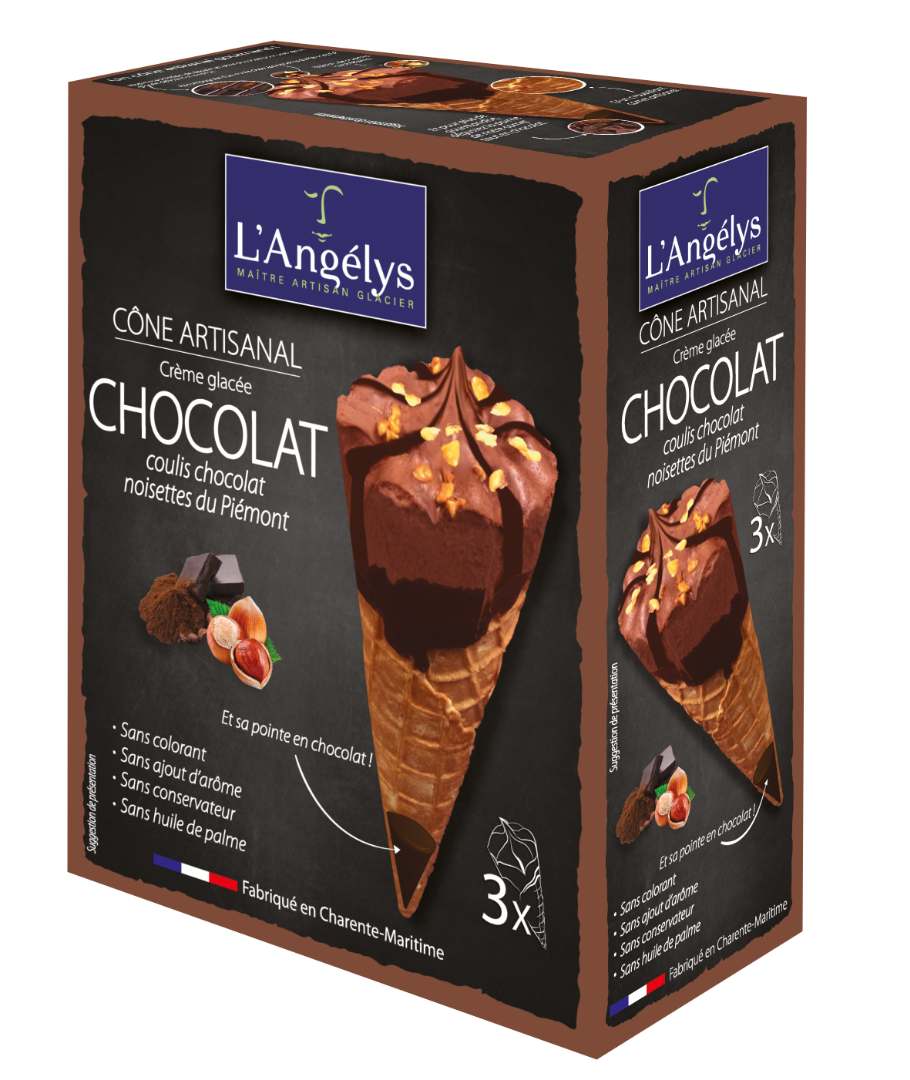 Cônes artisanaux x3 crème glacée L'Angélys : photo 3 sur 3 du produit rappelé le 03/08/2021