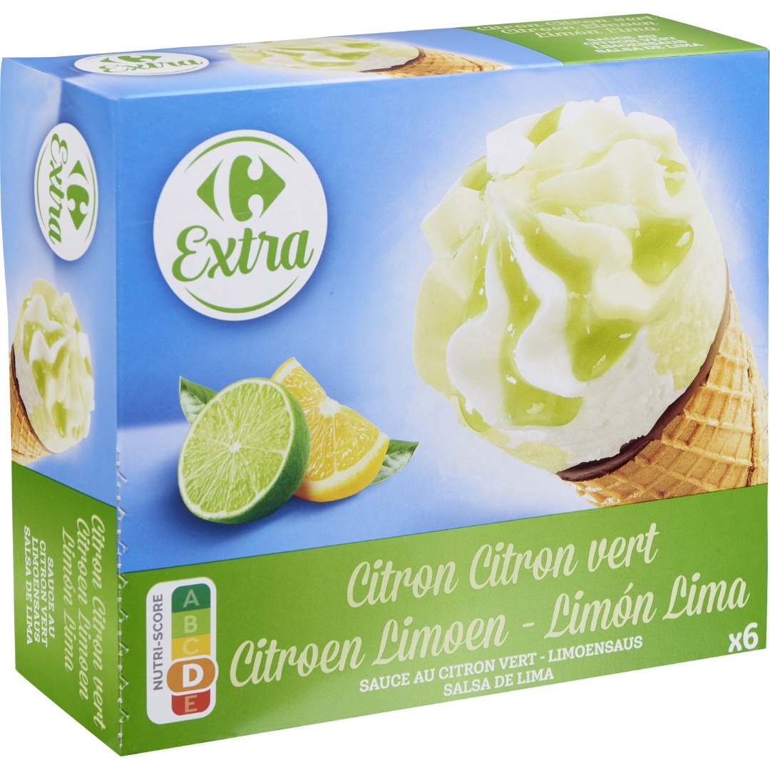 Cônes citron citron vert (x6) Carrefour extra 720ml : photo du produit rappelé le 03/12/2021