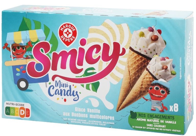 Cônes smicy mini candy x8 328g : photo du produit rappelé le 29/07/2021