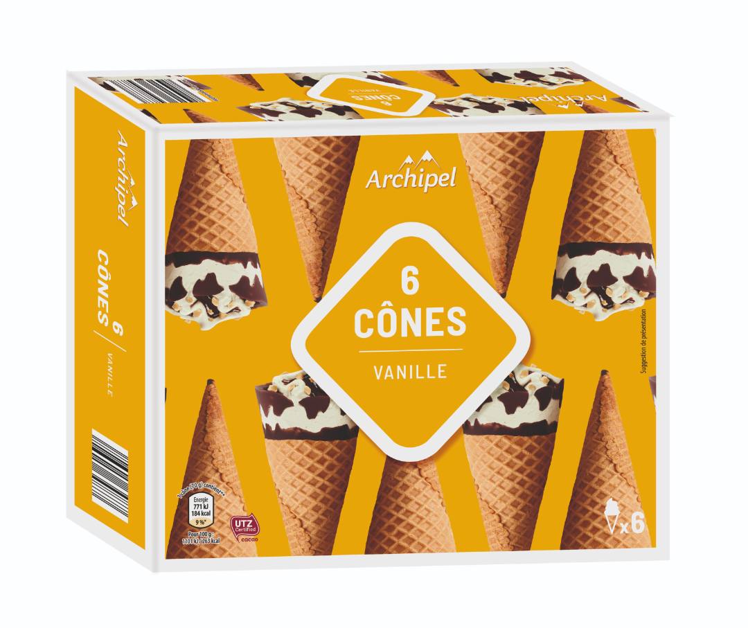 Cônes vanille x6 Mucci : photo du produit rappelé le 02/08/2021