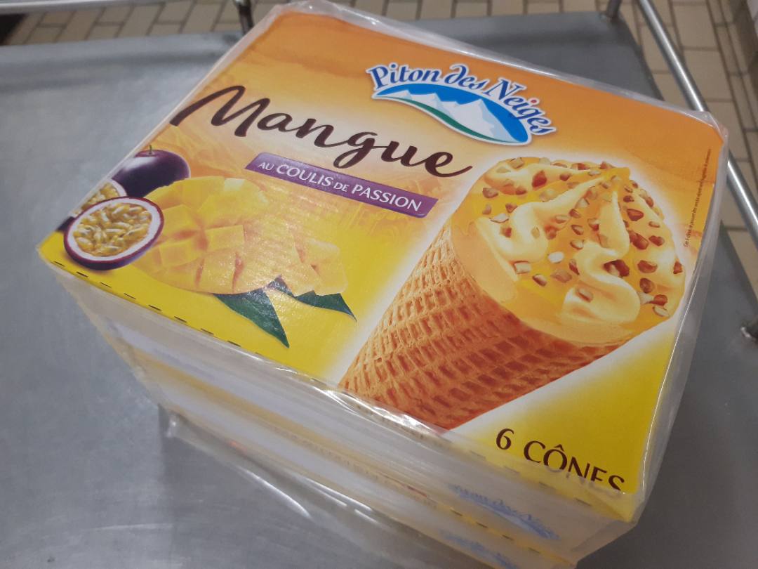 Cônes x 6 piton des neiges mangue et coulis de passion lot x2 : photo du produit rappelé le 23/07/2021