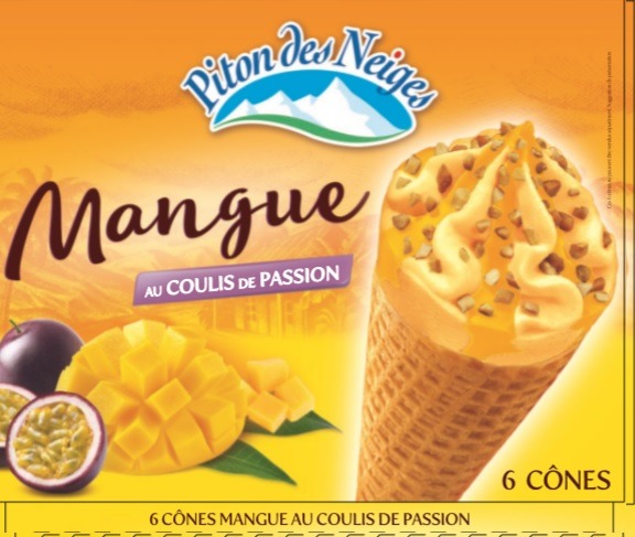 Cônes x 6 piton des neiges mangue et coulis de passion lot x2 : photo du produit rappelé le 09/02/2022