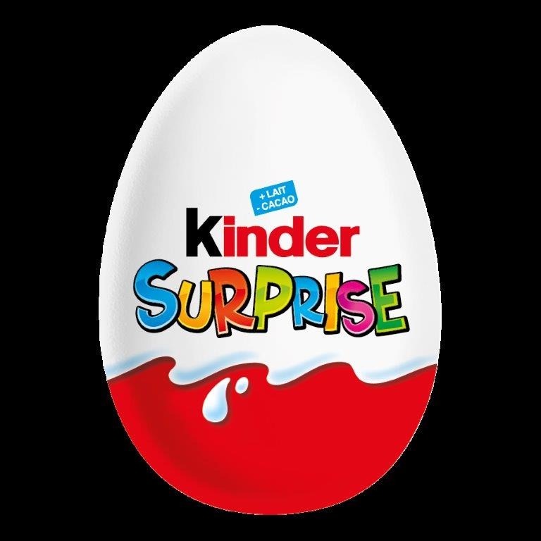 Confiserie recouverte de chocolat supérieur au lait Kinder Surprise : photo du produit rappelé le 11/04/2022