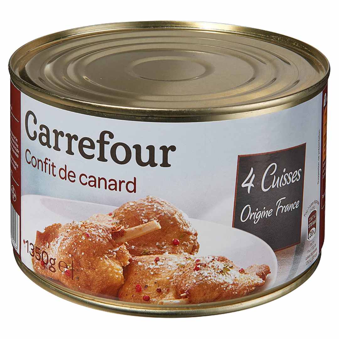 Confit de canard 4 cuisses Carrefour : photo du produit rappelé le 26/11/2021