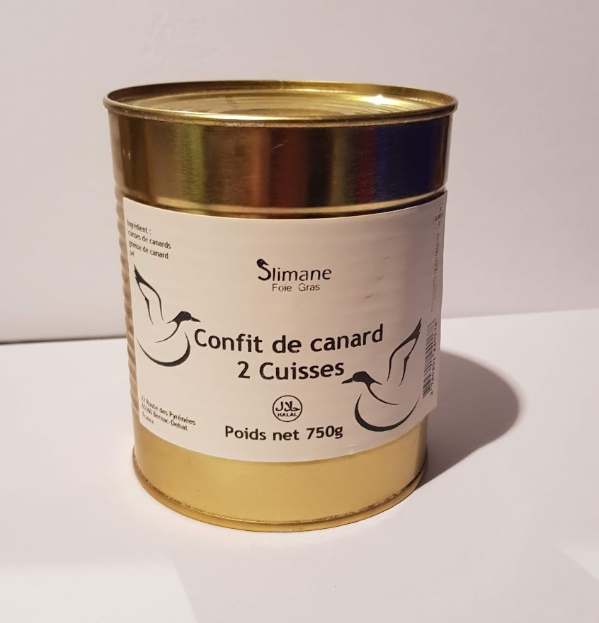 Confit de canards 2 cuisses 750g Slimane Foie Gras : photo du produit rappelé le 29/11/2021