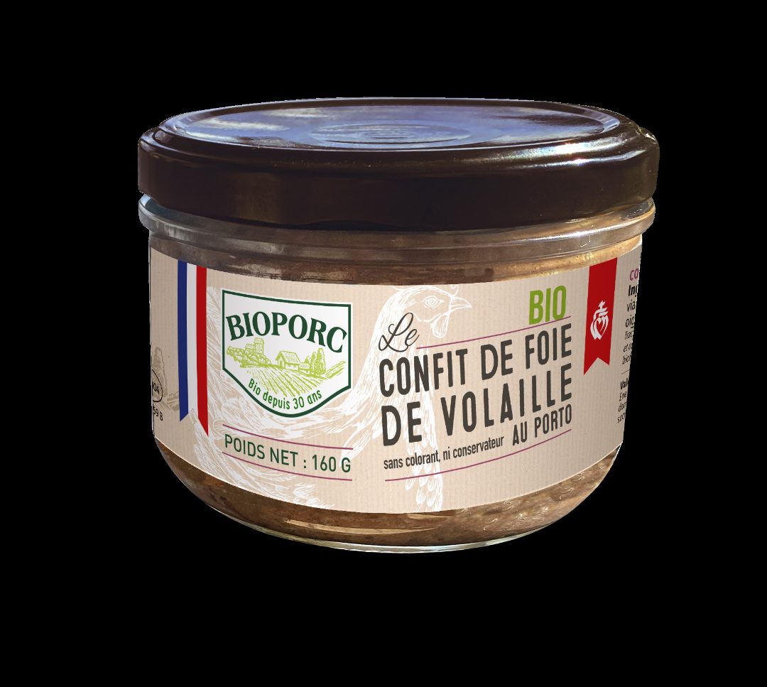 Confit de foie de volaille au porto Bioporc : photo du produit rappelé le 01/10/2025