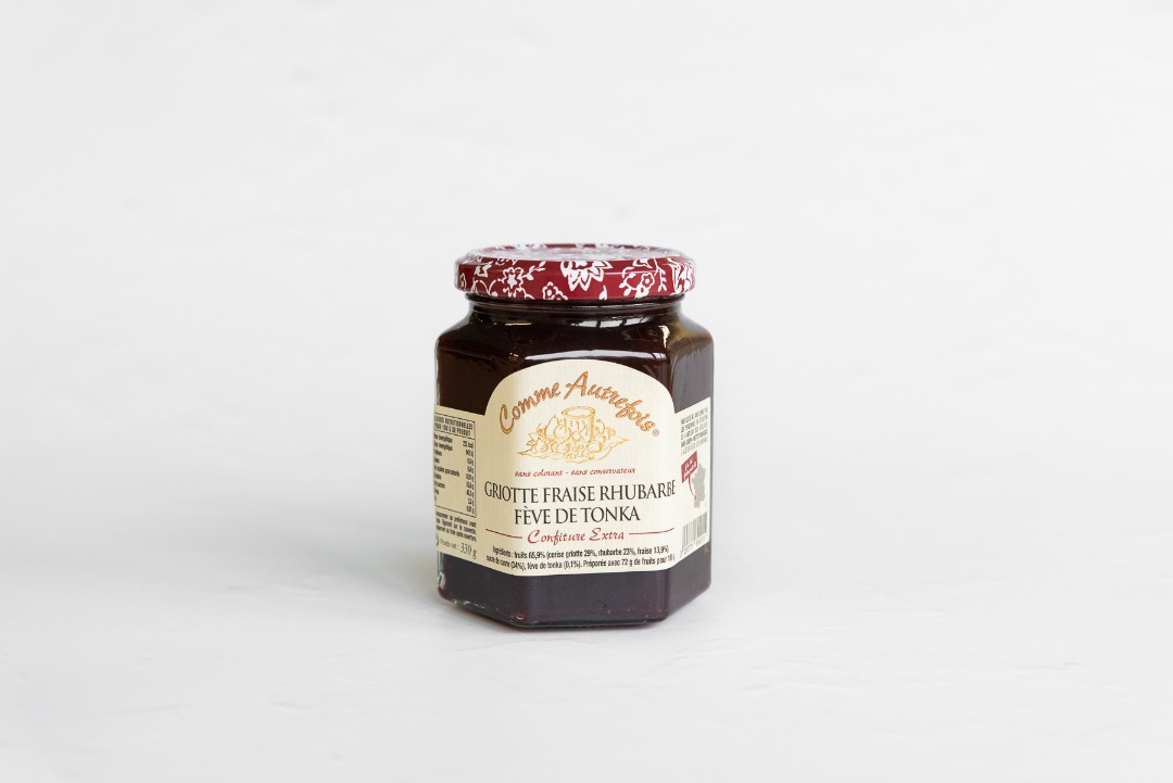 Confiture griotte fraise rhubarbe et fève de tonka - comme autrefois : photo du produit rappelé le 22/04/2025
