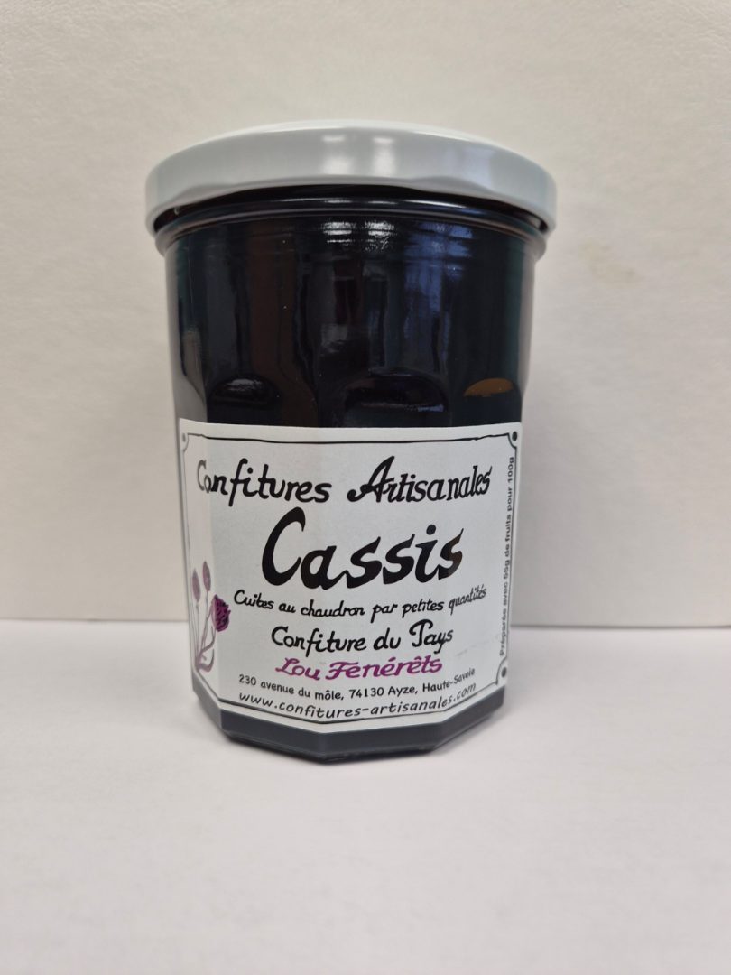 Confitures artisanales cassis Confiture du Pays Lou Fenerets : photo du produit rappelé le 18/11/2025