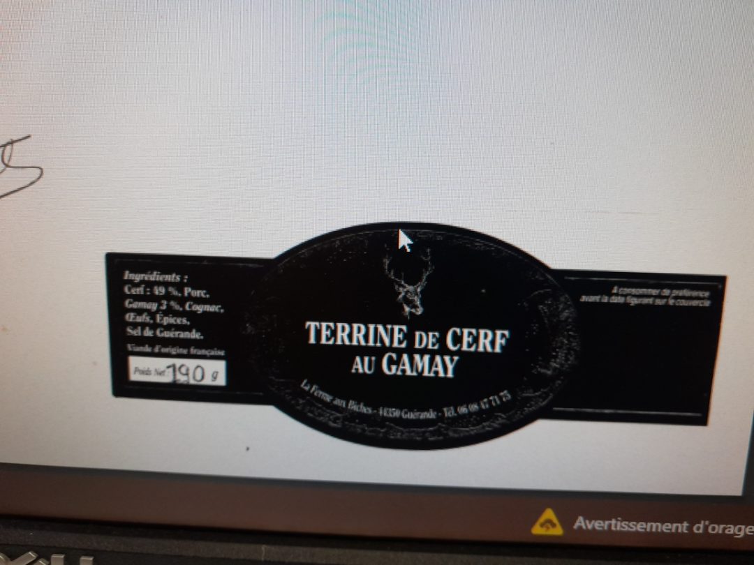Conserves de cerf La Ferme aux Biches : photo du produit rappelé le 11/02/2026